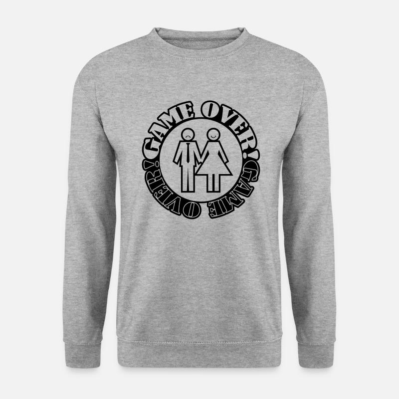 game over 001 - Unisex Pullover - Weißgrau meliert