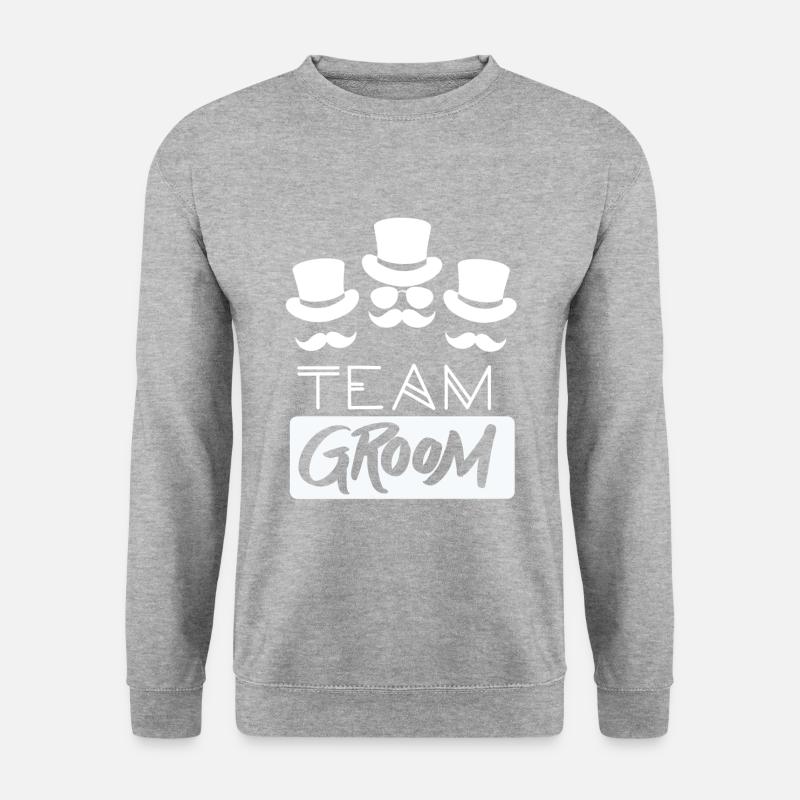 Team Groom Bräutigam Junggesellenabschied Party - Unisex Pullover - Weißgrau meliert