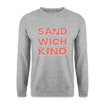 Sandwichkind Mittelkind Kinder süße Katzen Mädchen - Unisex Pullover - Weißgrau meliert - Vorne - Alina (178cm) & Michal (187cm)