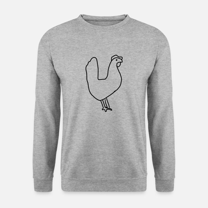 huhn tier symbol - Unisex Pullover - Weißgrau meliert