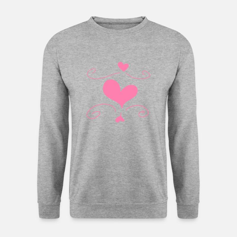 Herz Liebe Symbol form - Unisex Pullover - Weißgrau meliert