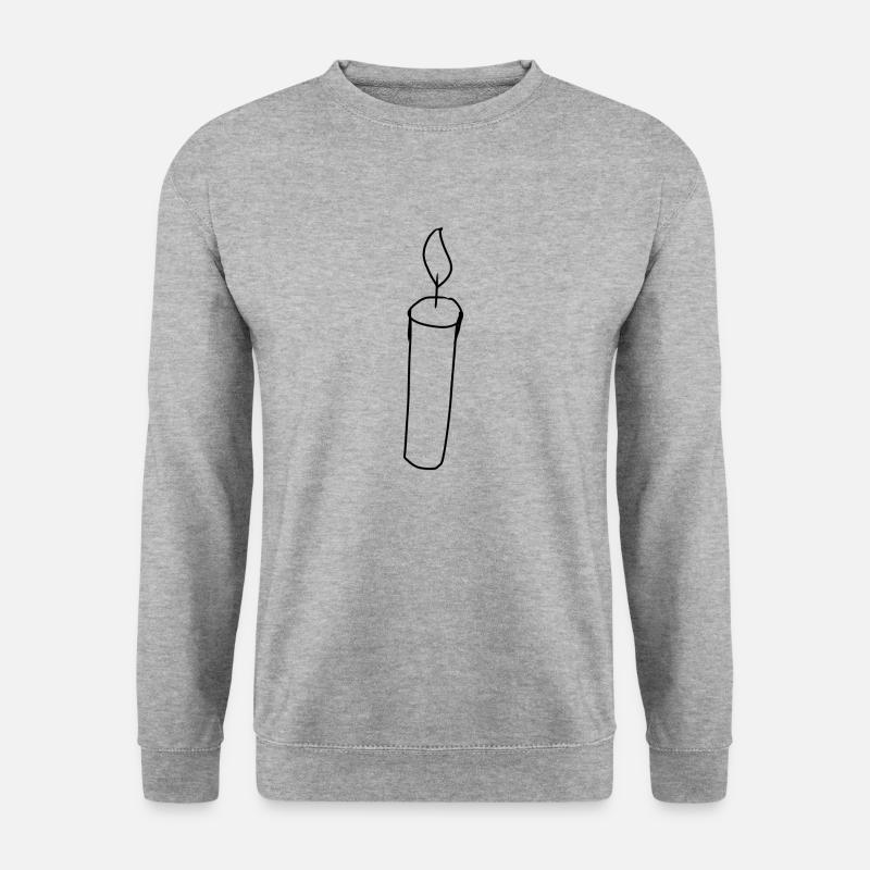 Candle Symbol Fire Light Shape - Unisex Sweatshirt - salt & pepper