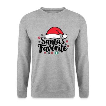Le chapeau de Père Noël préféré du Père Noël - Sweat-shirt Unisexe - gris chiné - Devant - Alina (178cm) & Michal (187cm)