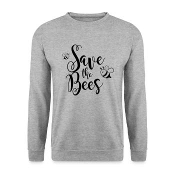 Save the Bees - Unisex Sweatshirt - salt & pepper - Front - Alina (178cm) & Michal (187cm)