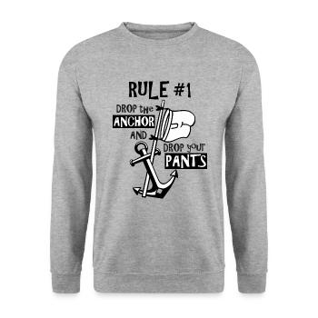 CAPTAIN CAPTAIN SAILING SAILING BOAT nudist - Unisex Sweatshirt - salt & pepper - Front - Alina (178cm) & Michal (187cm)
