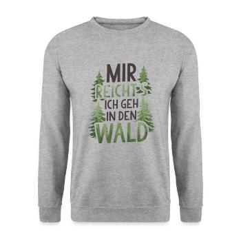Wald Natur Bäume Waldarbeiter Waldliebhaber - Unisex Pullover - Weißgrau meliert - Vorne - Alina (178cm) & Michal (187cm)
