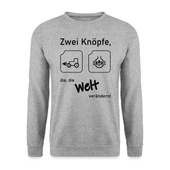 Allrad Differential verändern die Welt - Unisex Pullover - Weißgrau meliert - Vorne - Alina (178cm) & Michal (187cm)