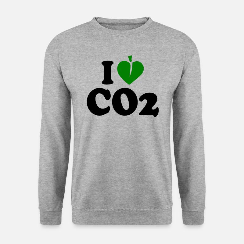 I love co2 - Unisex Pullover - Weißgrau meliert