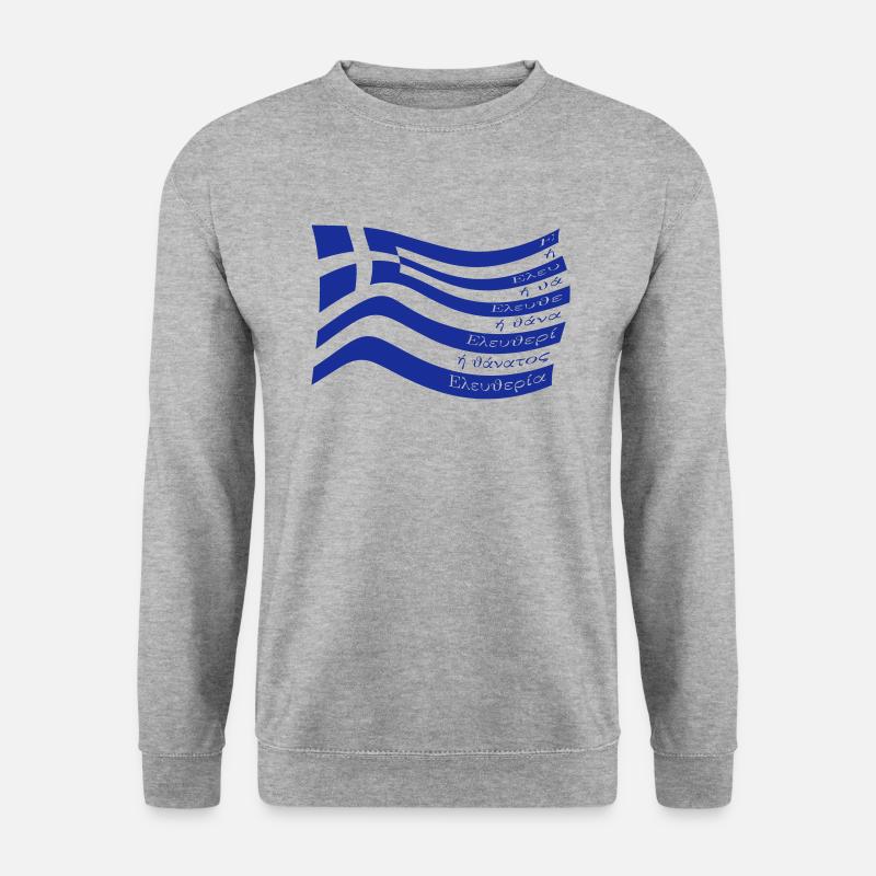 galanolefki - Unisex Pullover - Weißgrau meliert