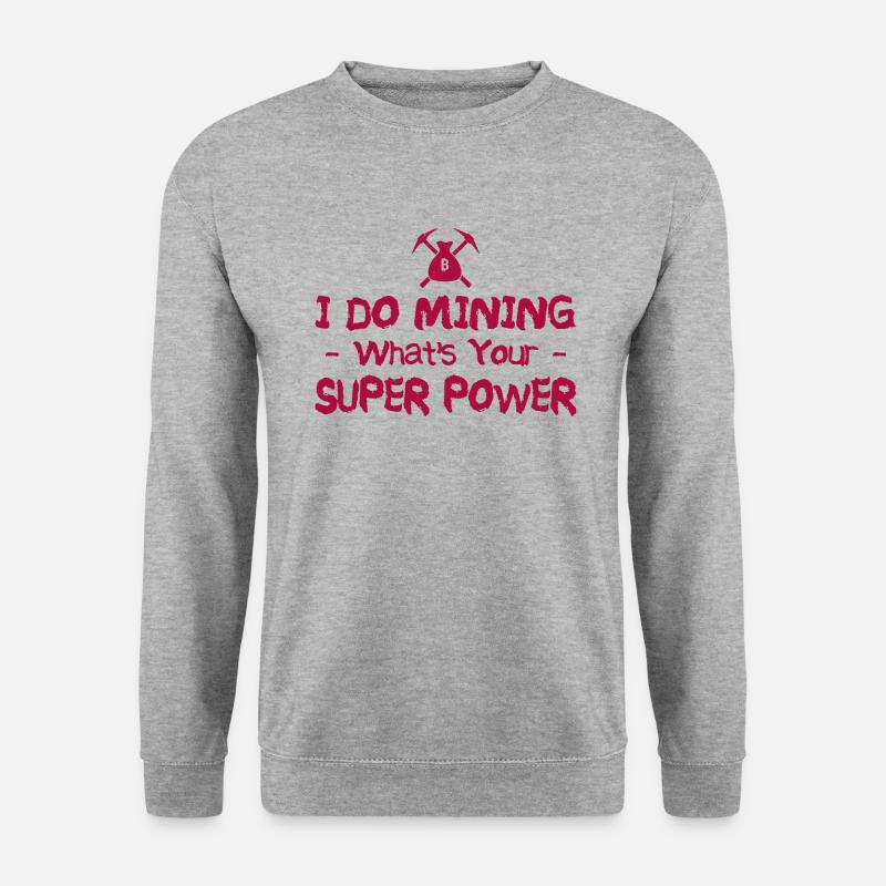 Bergbau - Unisex Pullover - Weißgrau meliert