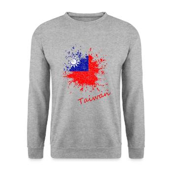 Taiwan Vintage - Unisex Pullover - Weißgrau meliert - Vorne - Alina (178cm) & Michal (187cm)