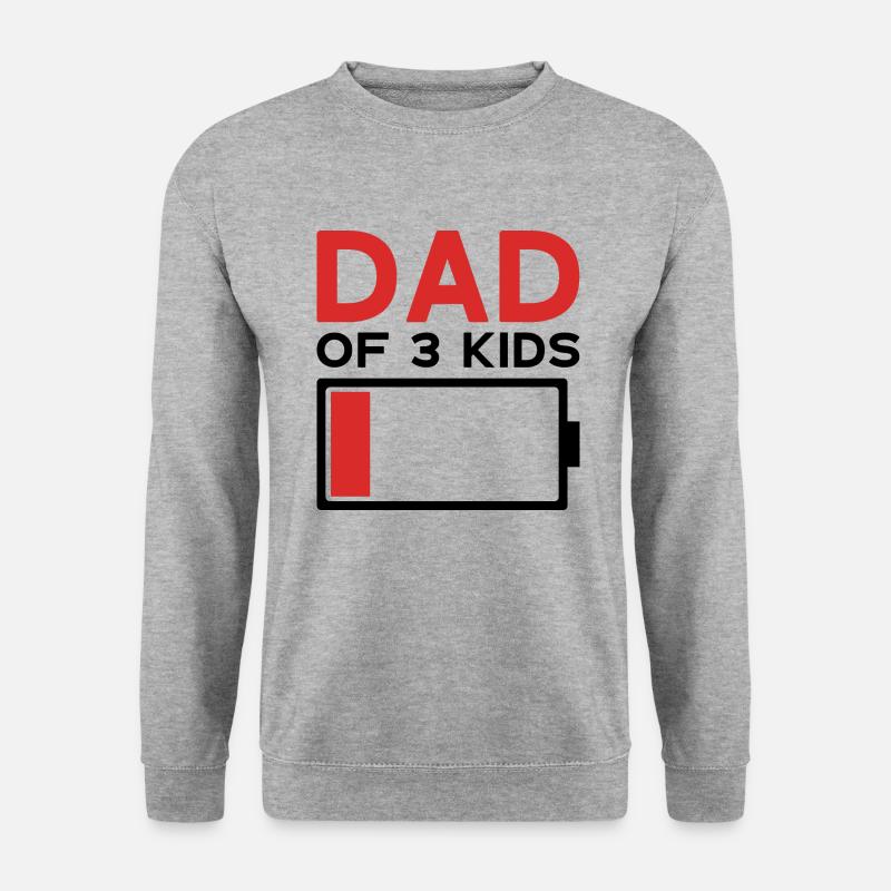 DAD OF 3 KIDS - Unisex Pullover - Weißgrau meliert