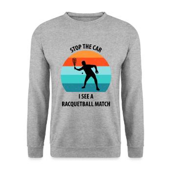 Racqueetball - Unisex Sweatshirt - salt & pepper - Front - Alina (178cm) & Michal (187cm)