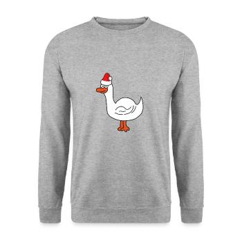 Christmas | Merry Christmas | Goose geese duck - Unisex Sweatshirt - salt & pepper - Front - Alina (178cm) & Michal (187cm)