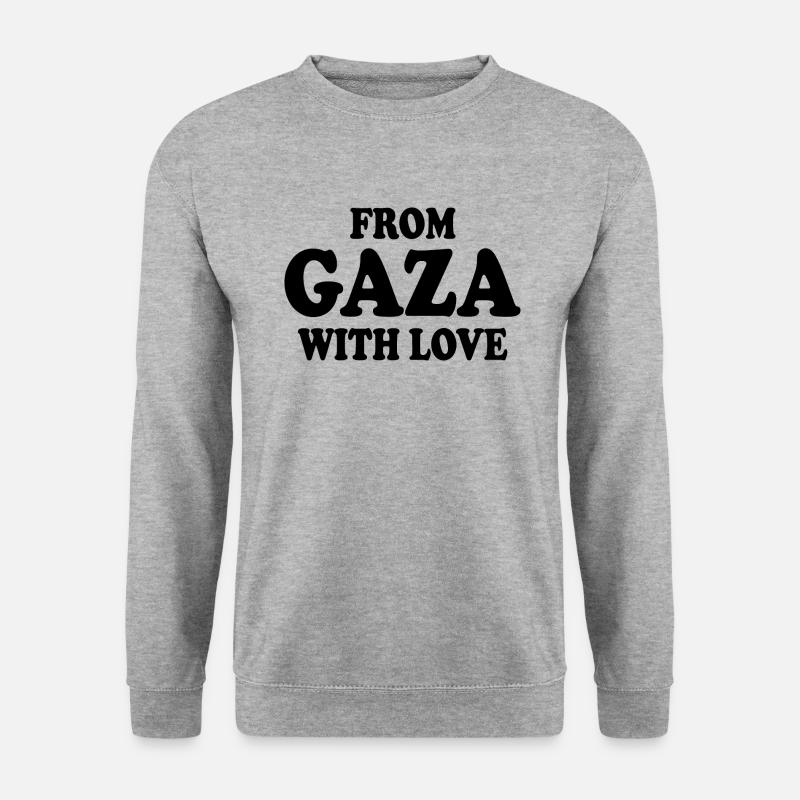 From gaza with love - Unisex Pullover - Weißgrau meliert