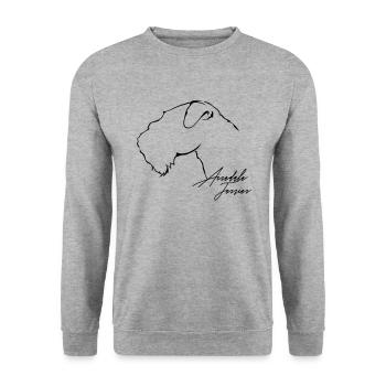 AIREDALE TERRIER Profil Chien Chien Wilsigns - Sweat-shirt Unisexe - gris chiné - Devant - Alina (178cm) & Michal (187cm)