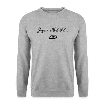 JOYEUX NOEL FELIX - Sweat-shirt Unisexe - gris chiné - Devant - Alina (178cm) & Michal (187cm)