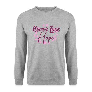 October Rose Hope For All - Unisex Sweatshirt - salt & pepper - Front - Alina (178cm) & Michal (187cm)