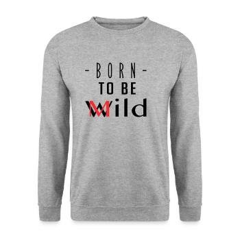 Geboren, um mild zu sein - Unisex Pullover - Weißgrau meliert - Vorne - Alina (178cm) & Michal (187cm)