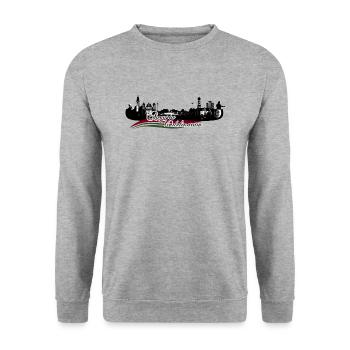 Augsburg Augusta - Unisex Pullover - Weißgrau meliert - Vorne - Alina (178cm) & Michal (187cm)