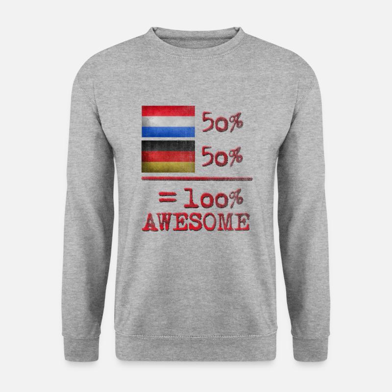 halb deutsch halb holländisch - Unisex Pullover - Weißgrau meliert