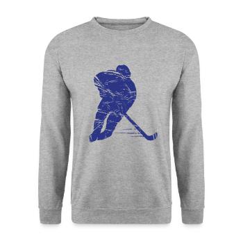 Joueur de hockey sur glace de hockey sur glace - Sweat-shirt Unisexe - gris chiné - Devant - Alina (178cm) & Michal (187cm)