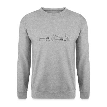 Toits de Hambourg - Sweat-shirt Unisexe - gris chiné - Devant - Alina (178cm) & Michal (187cm)
