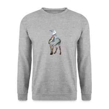Signe du zodiaque du Capricorne alpin Escalader les sommets des montagnes - Sweat-shirt Unisexe - gris chiné - Devant - Alina (178cm) & Michal (187cm)