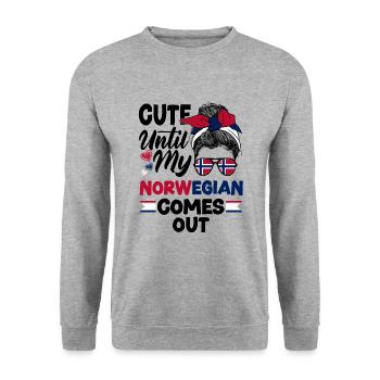 Norvège norvégien mignon jusqu’à ce que mon norvégien vienne - Sweat-shirt Unisexe - gris chiné - Devant - Alina (178cm) & Michal (187cm)