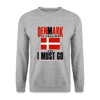 Denmark Danish Denmark Flag Denmark Is Calling - Unisex Sweatshirt - salt & pepper - Front - Alina (178cm) & Michal (187cm)