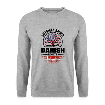 American Raised With danish Roots Denmark Danish - Unisex Sweatshirt - salt & pepper - Front - Alina (178cm) & Michal (187cm)