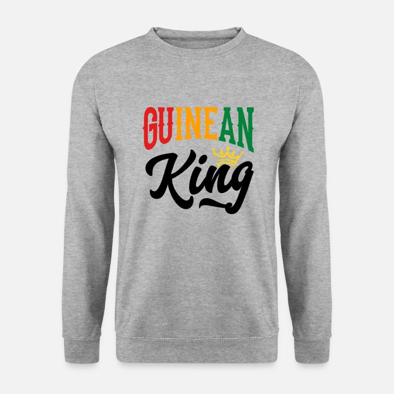 Guinea König Guinea Guinea Guinea Flagge - Unisex Pullover - Weißgrau meliert