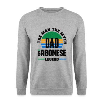 Gabonais Gabon Drapeau gabonais Fête des pères - Sweat-shirt Unisexe - gris chiné - Devant - Alina (178cm) & Michal (187cm)