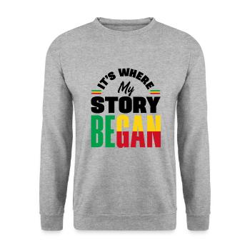 Béninois Bénin Drapeau Béninois Citation - Sweat-shirt Unisexe - gris chiné - Devant - Alina (178cm) & Michal (187cm)