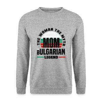 Bulgarian Bulgaria Bulgarian Flag Mothers Day - Unisex Sweatshirt - salt & pepper - Front - Alina (178cm) & Michal (187cm)