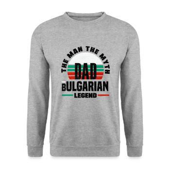 Bulgarian Bulgaria Bulgarian Flag Fathers Day - Unisex Sweatshirt - salt & pepper - Front - Alina (178cm) & Michal (187cm)