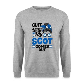 Schottisches Schottland Schottische Flagge Zitat - Unisex Pullover - Weißgrau meliert - Vorne - Alina (178cm) & Michal (187cm)