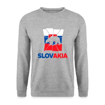 Slovak Slovakia Slovak Flag Quote - Unisex Sweatshirt - salt & pepper - Front - Alina (178cm) & Michal (187cm)