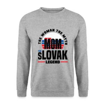 Slovak Slovakia Slovak Flag Quote - Unisex Sweatshirt - salt & pepper - Front - Alina (178cm) & Michal (187cm)