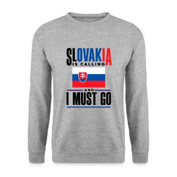 Slovak Slovakia Slovak Flag Quote - Unisex Sweatshirt - salt & pepper - Front - Alina (178cm) & Michal (187cm)