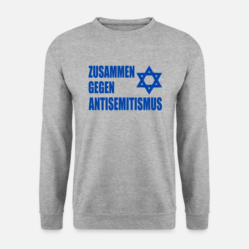 zusammen gegen antisemitismus - Unisex Pullover - Weißgrau meliert