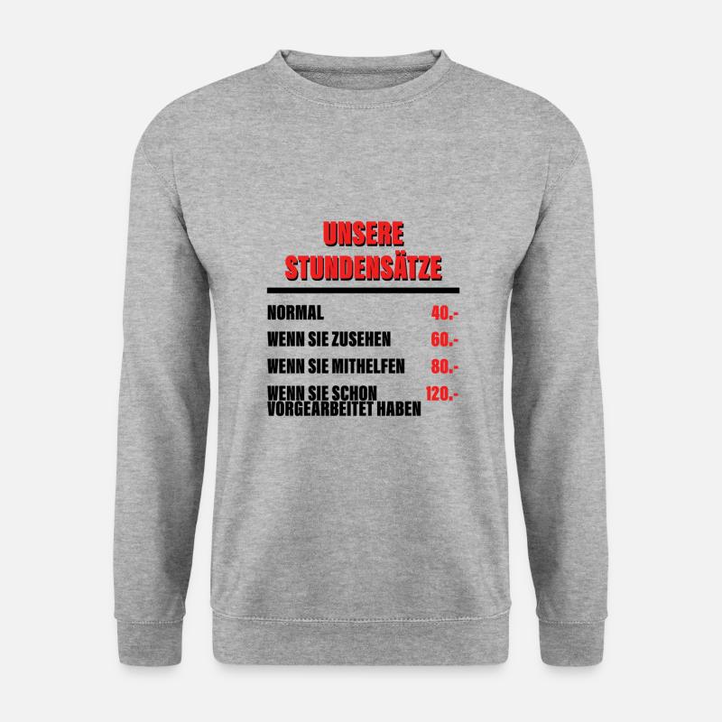 Unsere Stundensätze - Werkstatt - Unisex Pullover - Weißgrau meliert