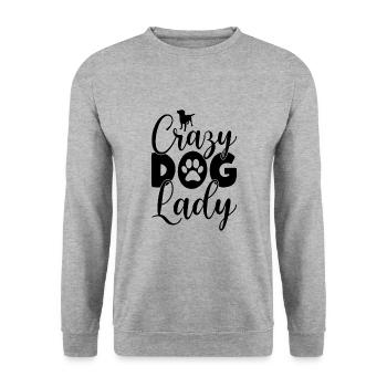 Cool Dog Crazy Dog Lady Gift - Unisex Sweatshirt - salt & pepper - Front - Alina (178cm) & Michal (187cm)