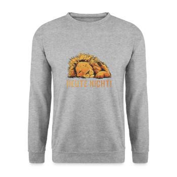 Heute Nicht Löwe - Unisex Pullover - Weißgrau meliert - Vorne - Alina (178cm) & Michal (187cm)