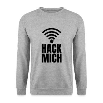 Hack Mich Sex Sprüche Versaute Sprüche - Unisex Pullover - Weißgrau meliert - Vorne - Alina (178cm) & Michal (187cm)