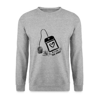 It’s A Tea Shirt Tea Gifts Slogan amusant - Sweat-shirt Unisexe - gris chiné - Devant - Alina (178cm) & Michal (187cm)