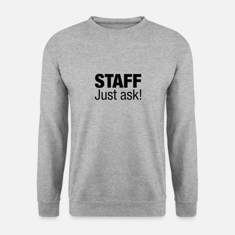 Staff Just Ask! - Unisex Pullover - Weißgrau meliert