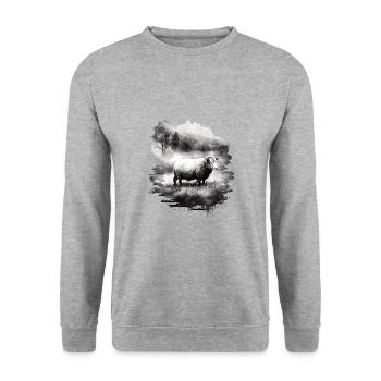 Paysage ovin - Sweat-shirt Unisexe - gris chiné - Devant - Alina (178cm) & Michal (187cm)