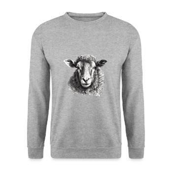 Sheep Portrait - Unisex Sweatshirt - salt & pepper - Front - Alina (178cm) & Michal (187cm)