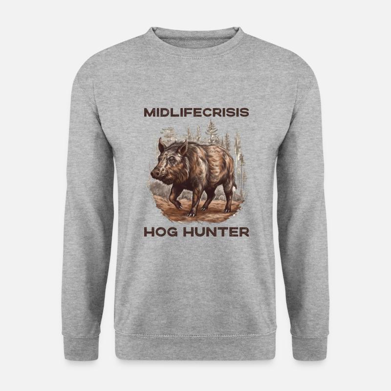Midlifecrisis Hog Hunter - Unisex Pullover - Weißgrau meliert